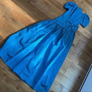 80’s Vintage Prom Party Dress Blue Gown